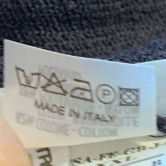 Brunello Cucinelli Striped Tunic Cardigan Sweater Women's XL Pockets Gray & Navy - Picture 14 of 15